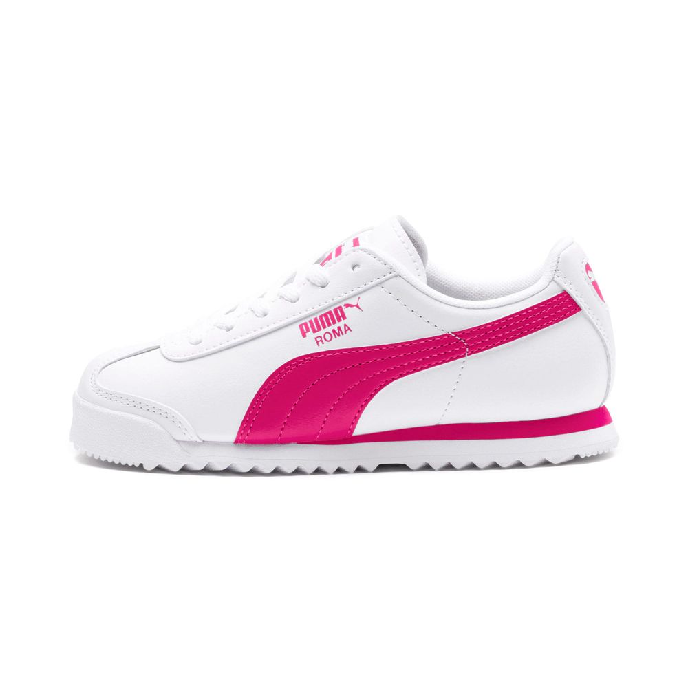 Puma Roma Basic Lány Sportcipő - Fehér/Fukszia Lila ( Hungary - IAXLN6492 )